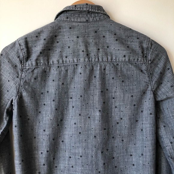 Gap Kids Gray Denim Shirt Dress Star Print Girl’s L - Picture 6 of 10
